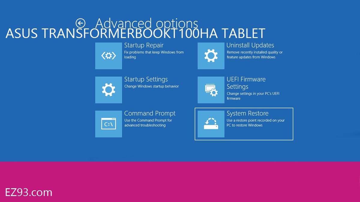 Easy Asus Transformer Book T100HA Tablet windows recovery