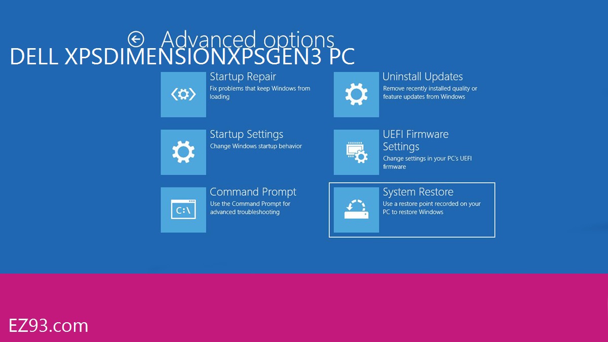 Easy Dell XPS Dimension XPS Gen 3 PC windows recovery