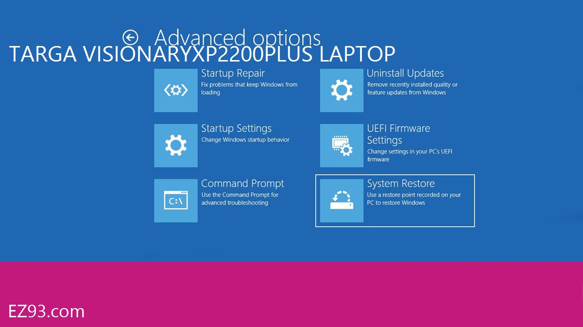 Easy Targa Visionary XP 2200 Plus Laptop windows recovery