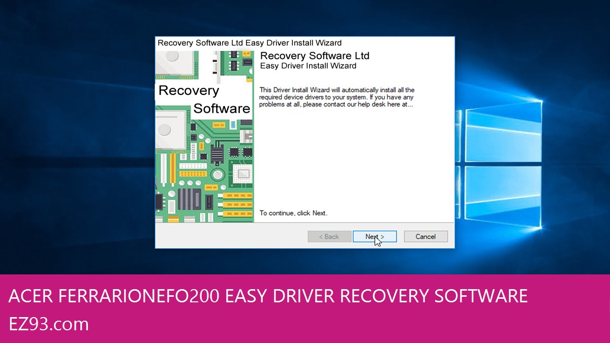 Acer Ferrari One FO200 Easy Driver Recovery