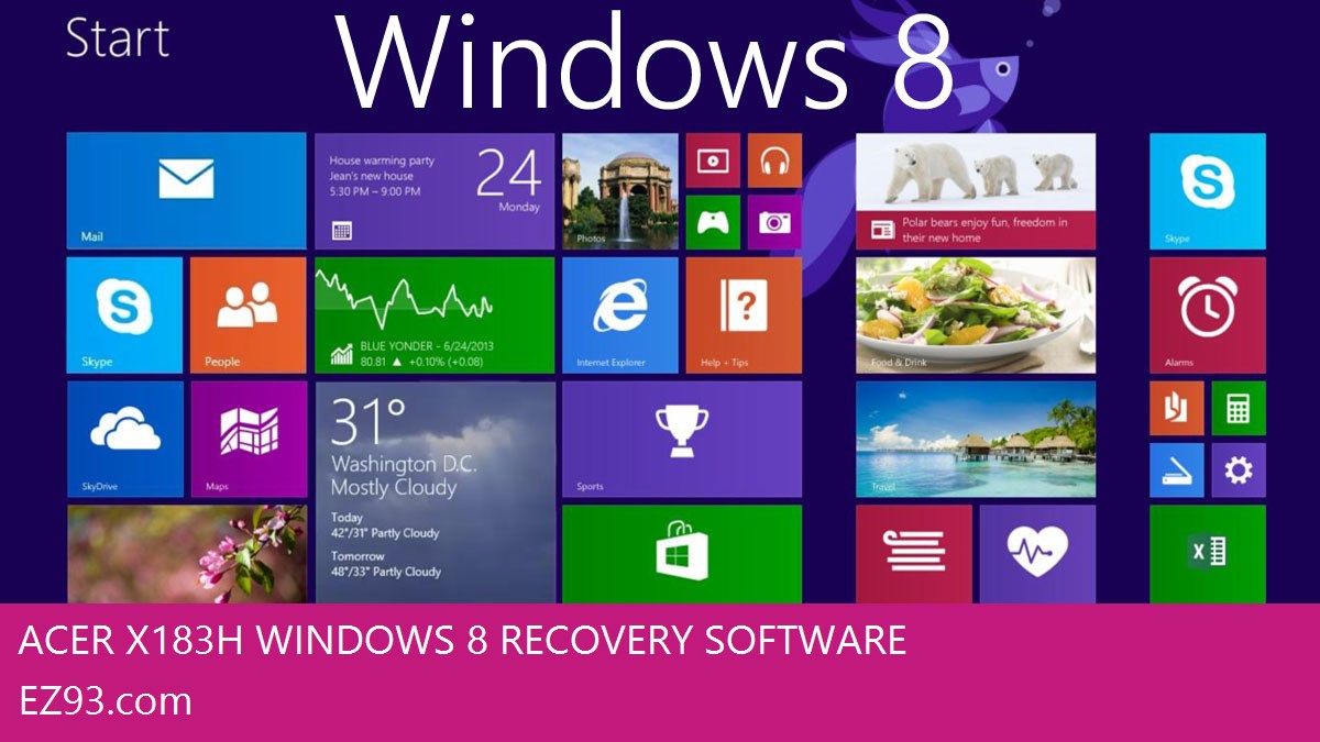 Acer X183H Windows 8 screen shot